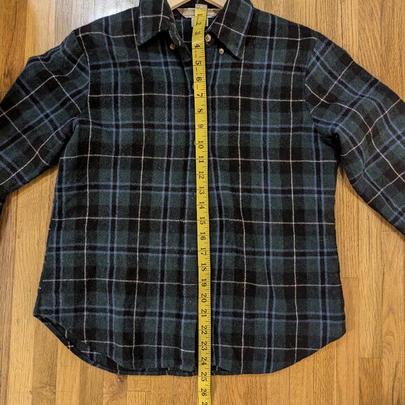 Women's Casual Corner Wool Plaid Button-up Shirt - Picture 4 of 7